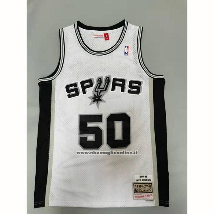 Maglia San Antonio Spurs David Robinson #50 Mitchell & Ness 1998-99 Bianco